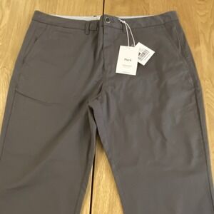 Perk Men's Slim Fit Feel Good Chino Pants Size 40x30 Gray New NWT
